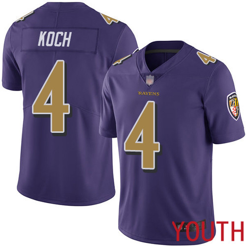 Baltimore Ravens Limited Purple Youth Sam Koch Jersey NFL Football #4 Rush Vapor Untouchable